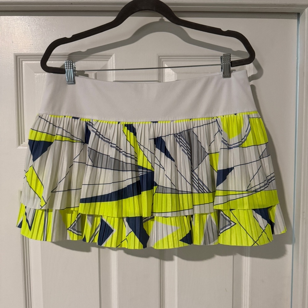 Lucky In Love Tiered Mid Rise Multicolor Tennis Skirt Size XL - Picture 3 of 8